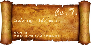 Csényi Tímea névjegykártya